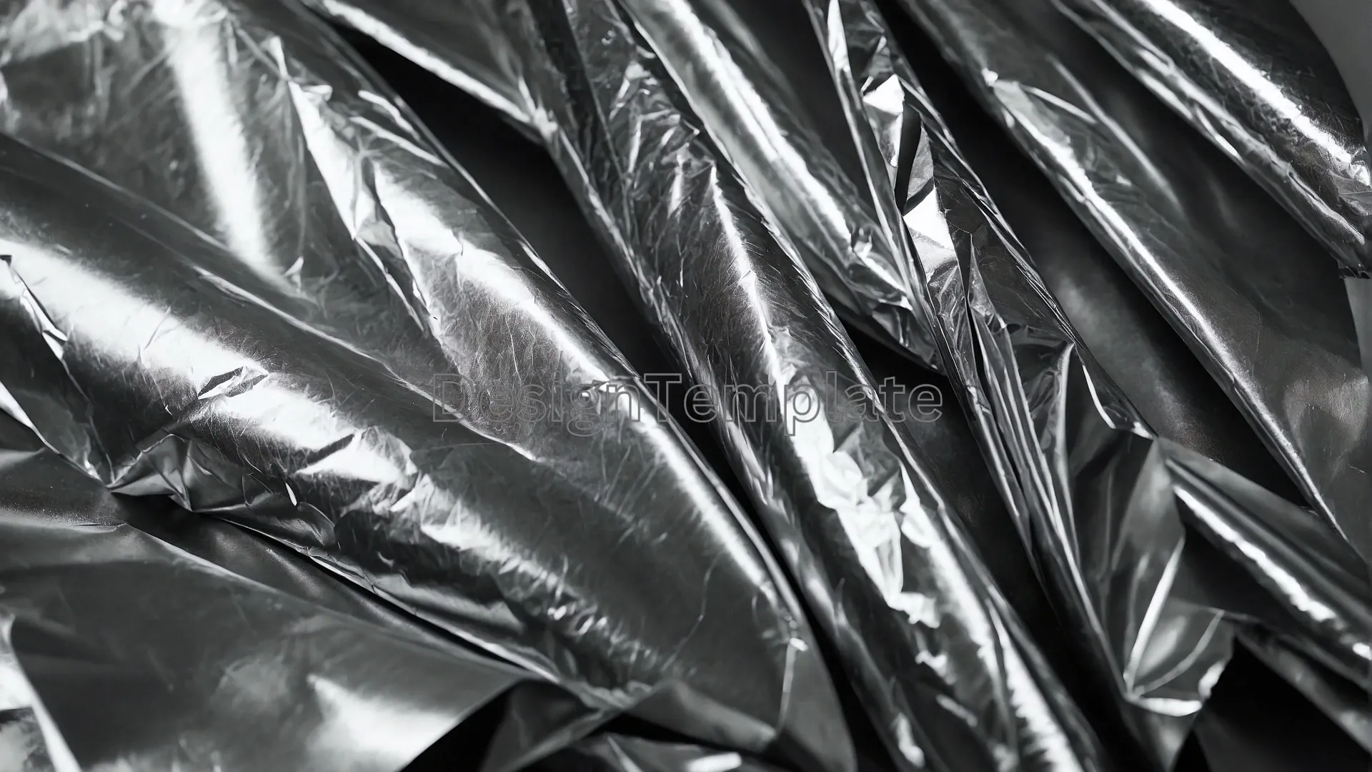 Abstract Metal Waves Silver Foil Image